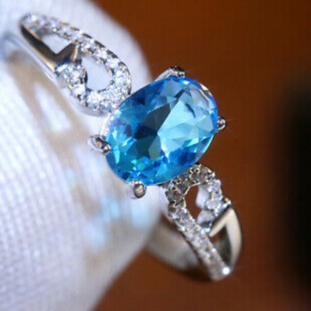 New 925 Sterling silver diamond stone ring - Picture 2 of 9